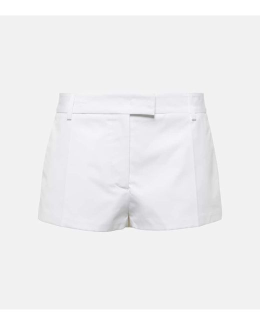 Valentino White Cotton Poplin Shorts