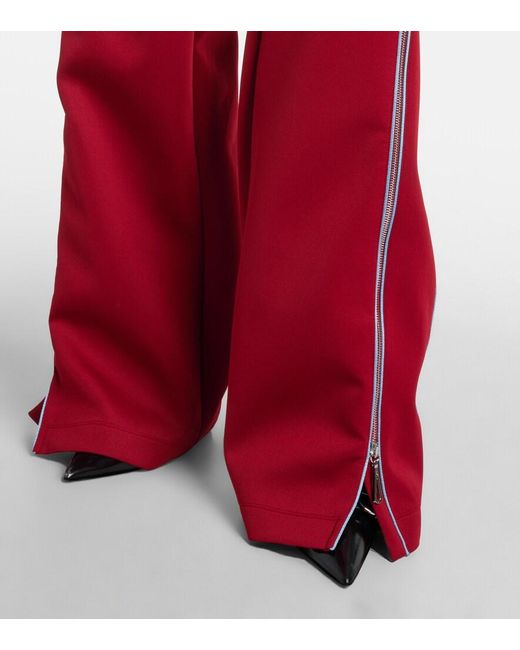 Rabanne Red Zip-Up Jersey Track Pants