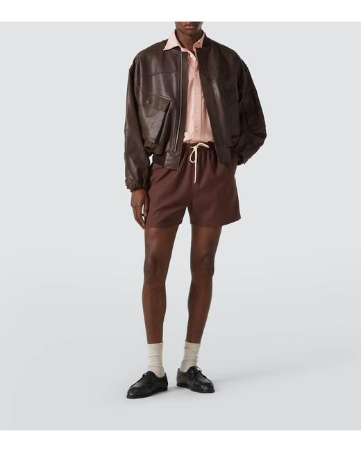 Shorts De Lana Y Mohair Auralee de hombre de color Red