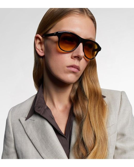 Brunello Cucinelli Brown Monili Round Sunglasses