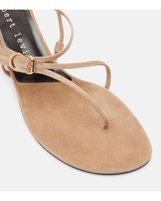 Herbert Levine Metallic Starry-Eyed 55 Suede Thong Sandals
