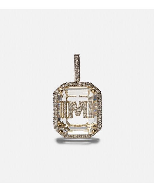 Mateo White Initial 14Kt Necklace With Quartz And Diamonds