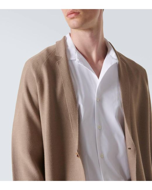 Lardini Natural Knitted Wool, Silk And Cashmere Blazer for men