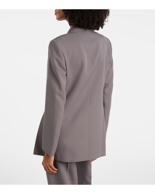 Jil Sander Blue Double-Breasted Wool Gabardine Blazer