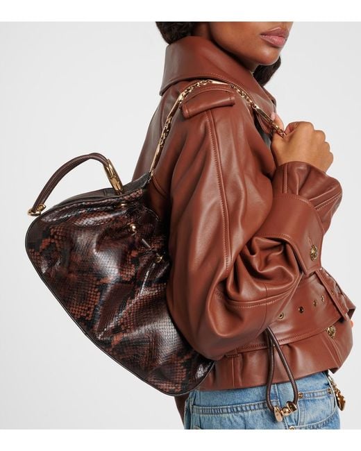 Zimmermann Black Halcyon Snake-Effect Leather Shoulder Bag