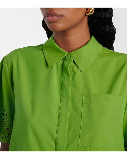 Jonathan Simkhai Green Keyla Broderie Anglaise Top