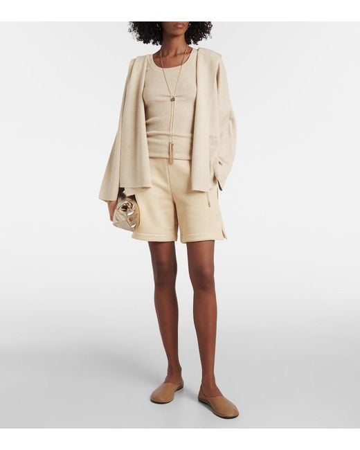 Max Mara Natural Cotton-Blend Shorts