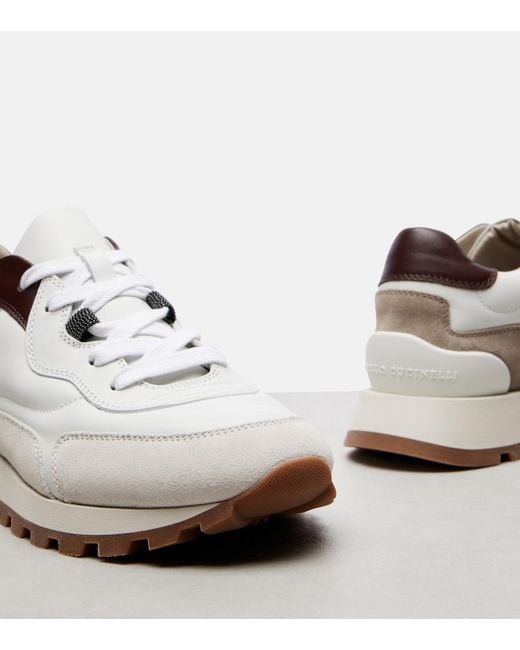 Brunello Cucinelli White Leather Sneakers