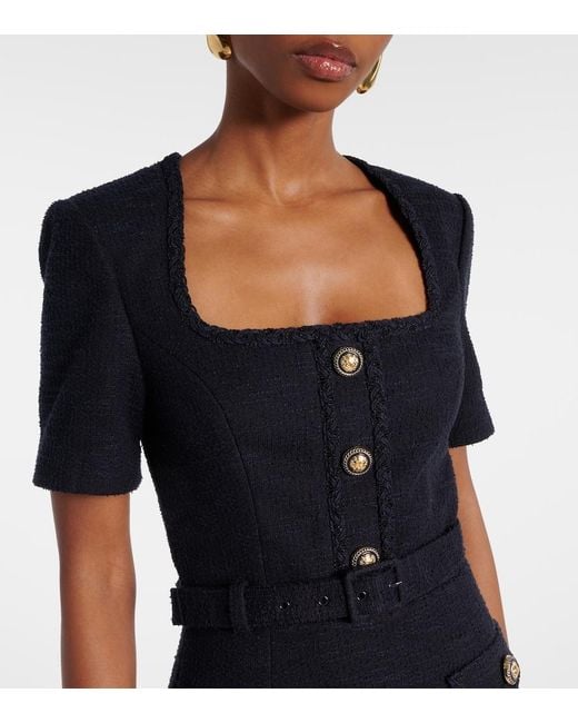 Rebecca Vallance Blue Jonie Belted Pleated Midi Dress