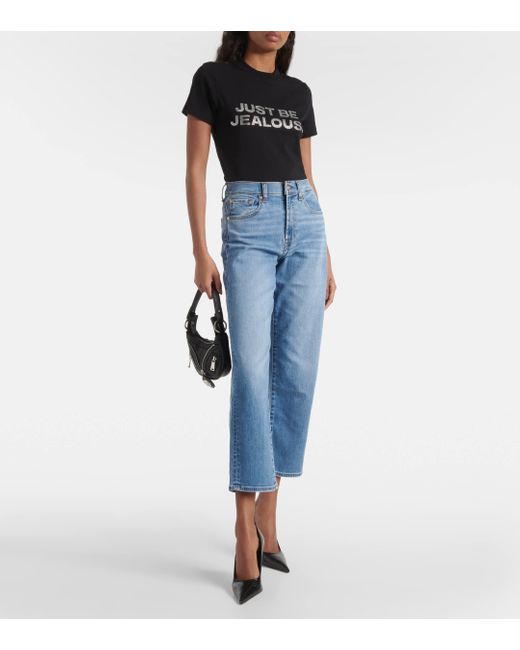 7 For All Mankind Blue Modern High-rise Straight Jeans