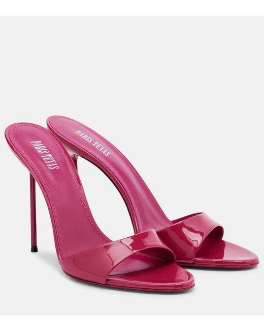 Paris Texas Pink Lidia Patent Leather Mules