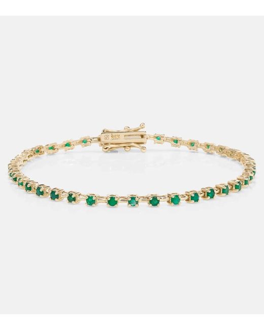 Bracciale Emerald Ace in oro 14kt con smeraldi di STONE AND STRAND in Metallic