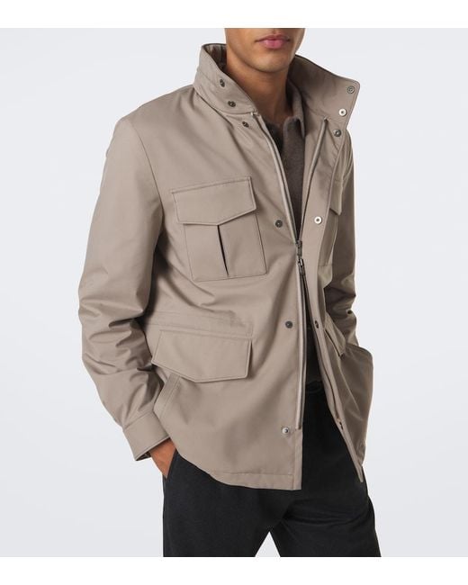 Agnona Brown Technical Field Jacket for men