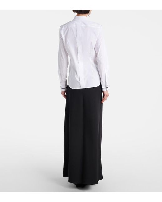 Max Mara White Otranto Cotton-Blend Poplin Shirt