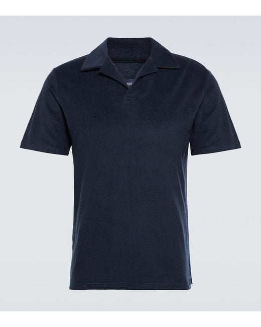 Frescobol Carioca Blue Faustino Terry Polo Shirt for men