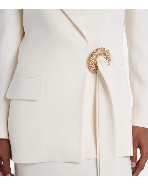 Elie Saab White Verzierter Blazer