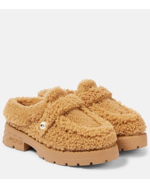 Mules Shea En Shearling Jimmy Choo en coloris Brown