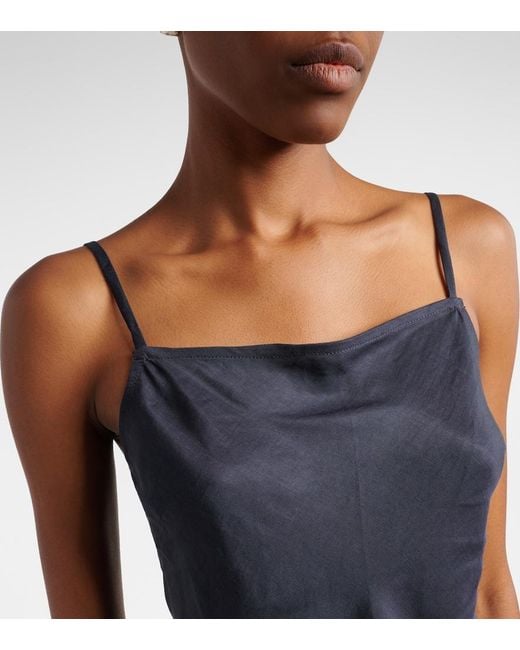 Leset Blue Daniel Open-Back Crop Top
