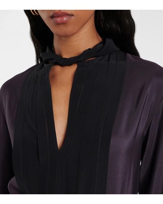 Robe Midi En Laine Et Soie Joseph en coloris Black