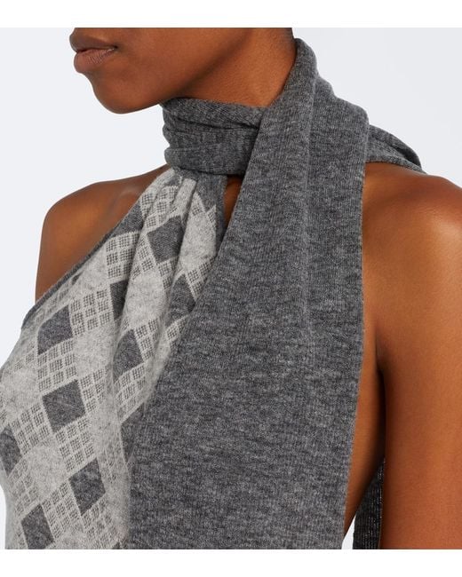 AYA MUSE Gray Axis Wool-Blend Minidress