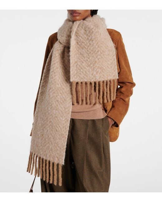Loro Piana Natural Chevron Alpaca-Blend Scarf