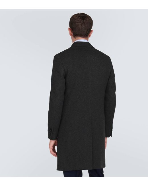 Manteau en laine et cachemire melanges Zegna pour homme en coloris Black