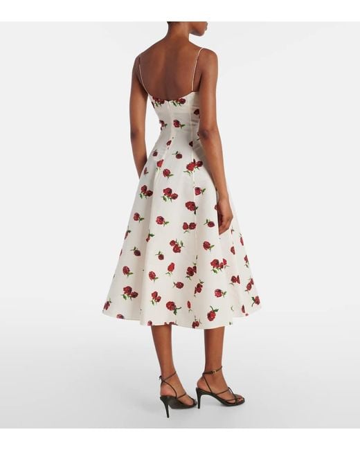 Robe Midi Isabella Imprimee En Soie Et Coton Khaite en coloris Pink