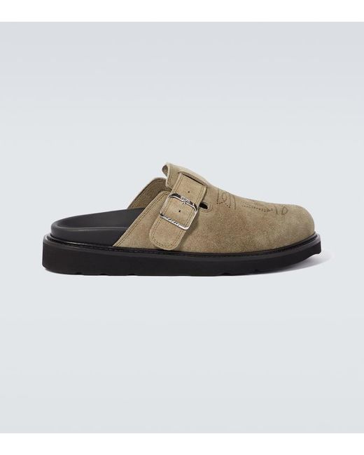 KENZO Natural Matto Suede Clogs for men