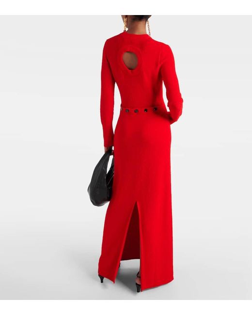 Proenza Schouler Red Lara Cutout Boucle Maxi Dress
