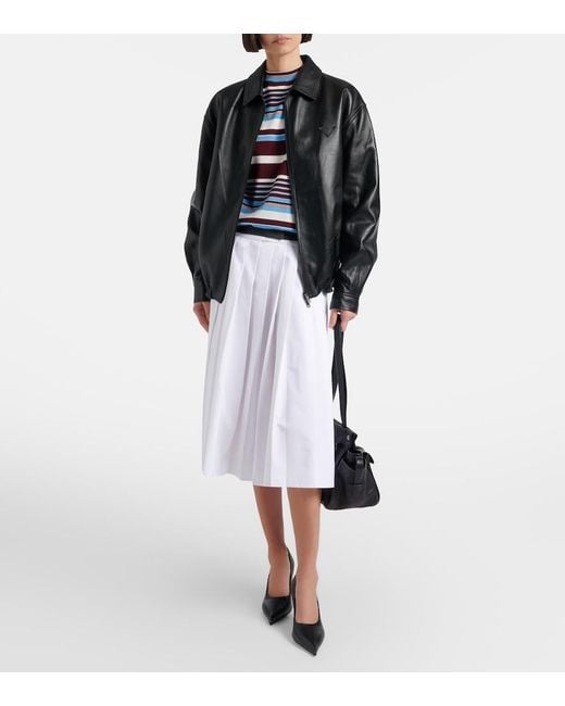 Prada Black Leather Blouson Jacket