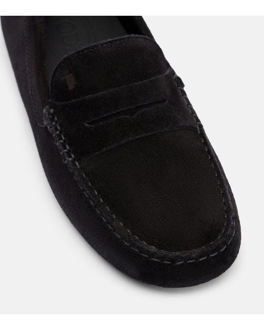 Tod's Black Gommino Suede Driving Shoes