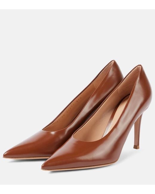 Gianvito Rossi Brown Gianvito 85 Leather Pumps