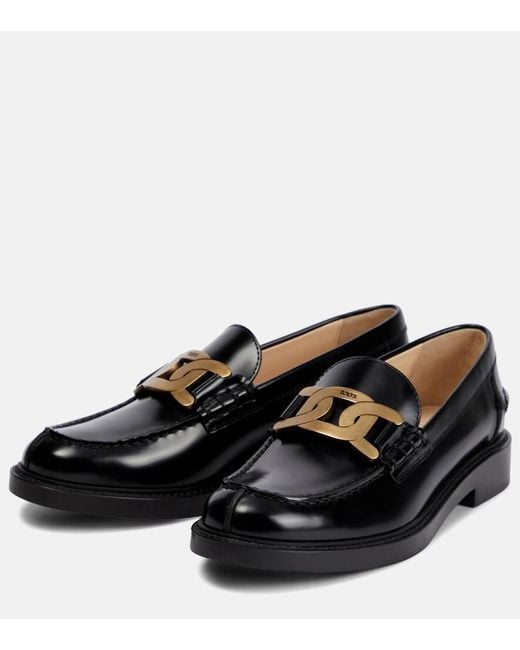 Tod's Black Loafers Kate Aus Leder