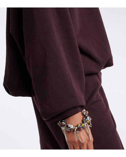 Dries Van Noten Purple Hooded Cotton Jersey Sweatshirt