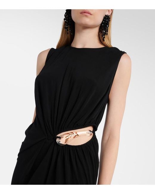 Christopher Esber Black Encased Nature Jersey Maxi Dress