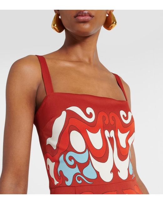 LaDoubleJ Red Buy Me A Martini Satin Midi Dress