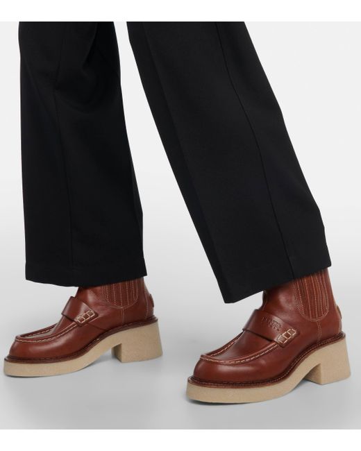 KENZO Brown Leather Ankle Boots