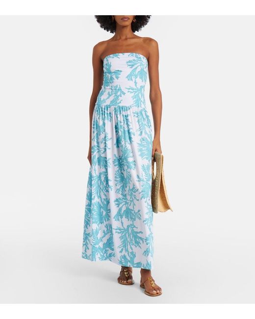 Alexandra Miro Blue Ottilie Printed Maxi Dress