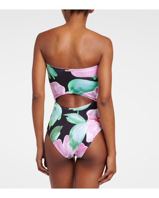 Alexandra Miro White Anya Cutout Floral Swimsuit