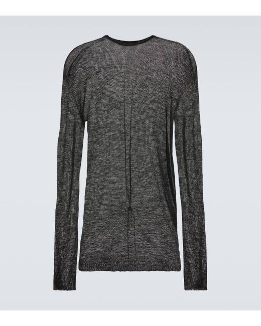 Rick Owens Gray Wool Sweatshirt for men