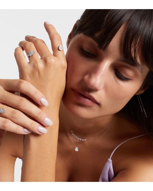PERSÉE White Floating 18Kt Ring With Diamonds