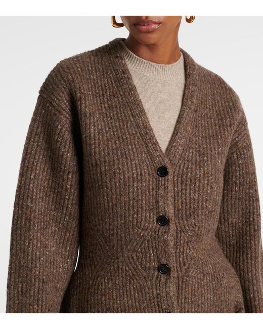 Co. Brown Wool-Blend Tweed Cardigan