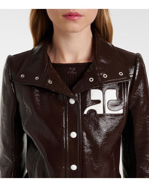 Courreges Black Reedition Vinyl Jacket