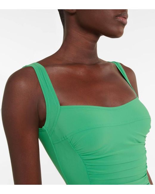 Karla Colletto Green Basics Ruched Swimsuit