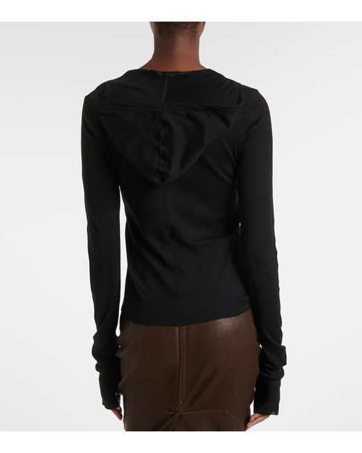 Rick Owens Black Cotton Jersey Top