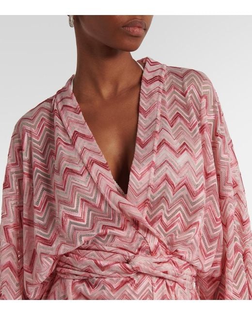 Missoni Pink Zigzag Lame Robe