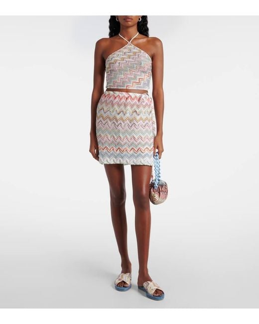Missoni White Zigzag Lame Top