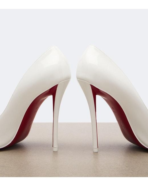 Christian Louboutin White Miss Z Patent Leather Pumps
