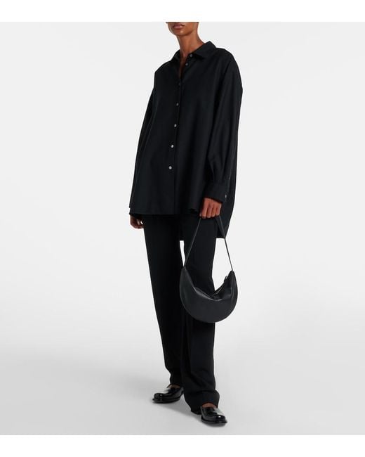 The Row Black Izzy Leather Shoulder Bag