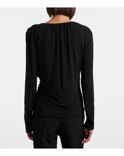 Sportmax Blue Ruched Crepe Top